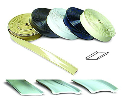 RV DESIGNER E363 RV Designer 1 Inch Wide Vinyl Trim Insert for RVs - Flexible Molding, Exterior Use, and Roof Edge Molding - Ideal for Travel Trailers and Campers, Heavy Duty, 25 Foot Roll, Col. White