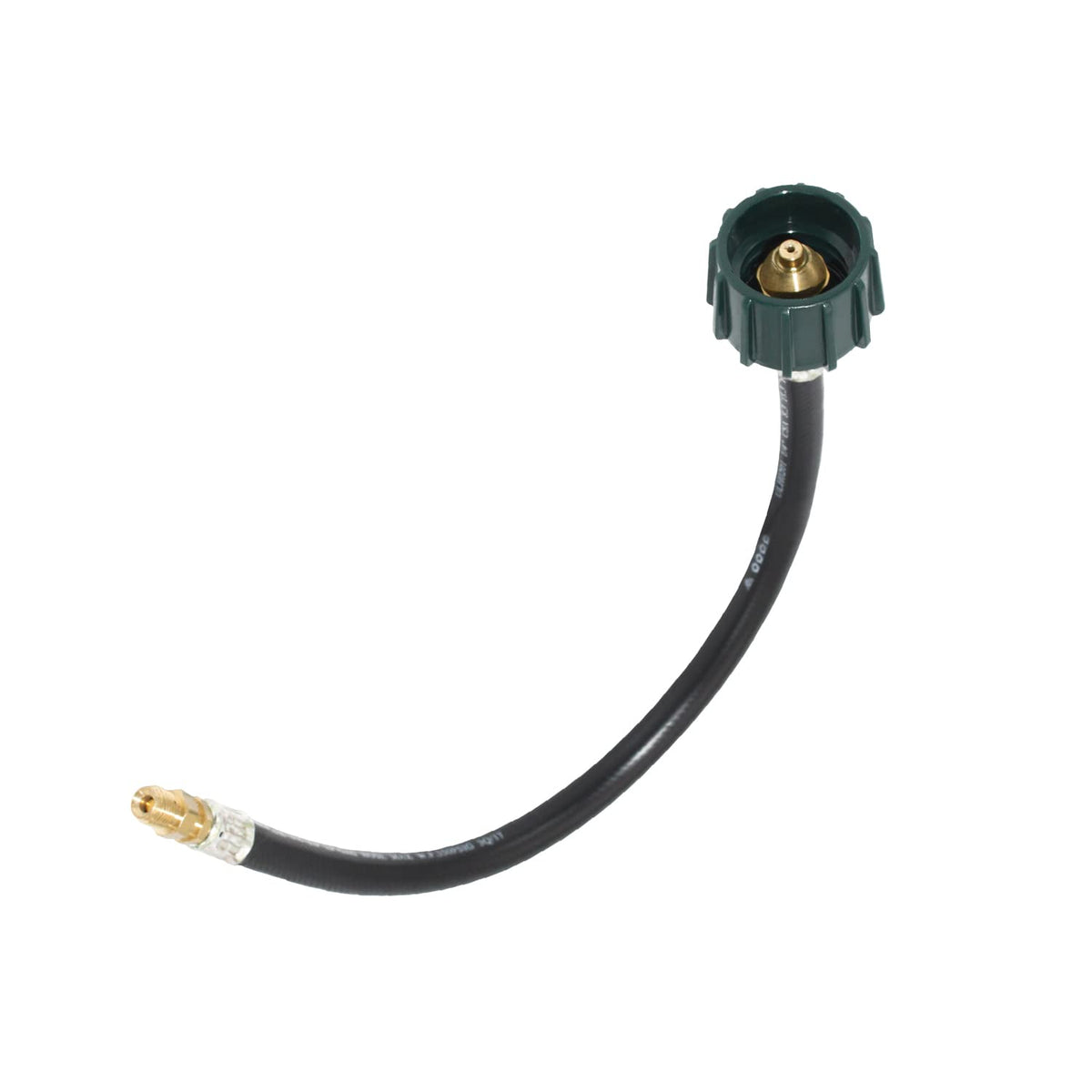 FLAME KING E15INPT Flame King 15-inch Pigtail Hose Connectors, 1/4" Male Inverted Flare (NOT NPT) for RV, Van or Trailer, Propane Tank 2-Stage Auto Changeover Regulators, Black/Green
