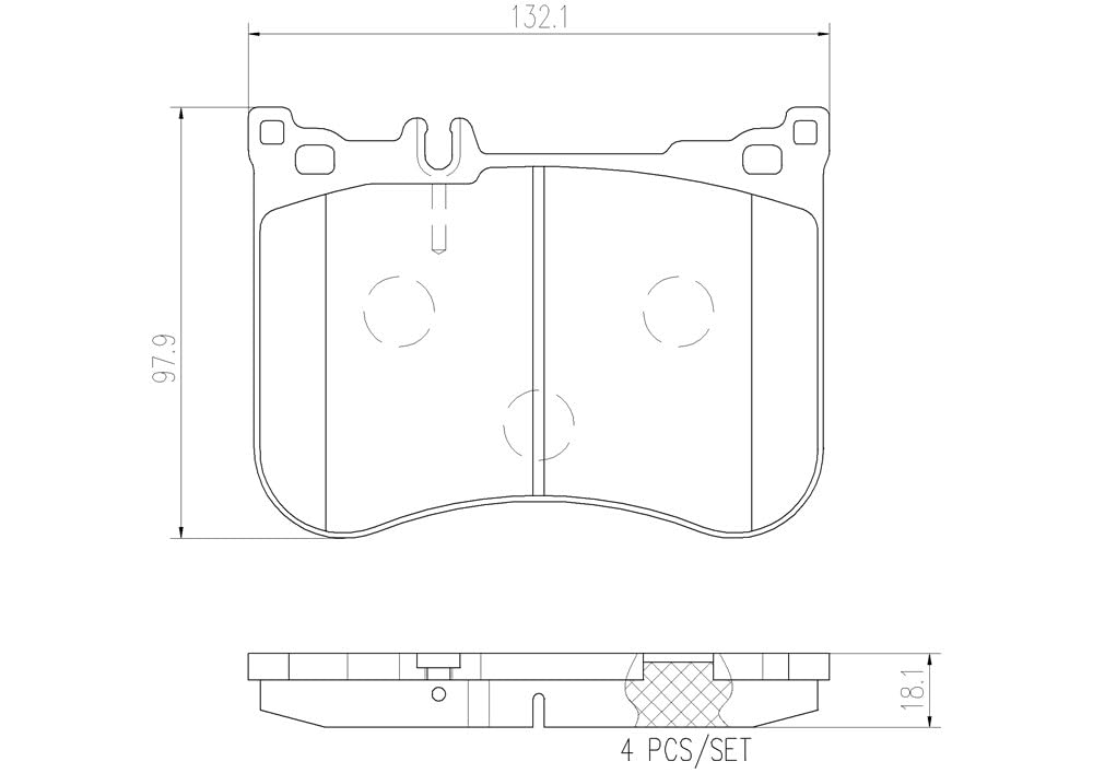 BREMBO P50095N Brembo P50095N Premium Ceramic Front Disc Brake Pad Set MERCEDES-BENZ OE# 0064209320