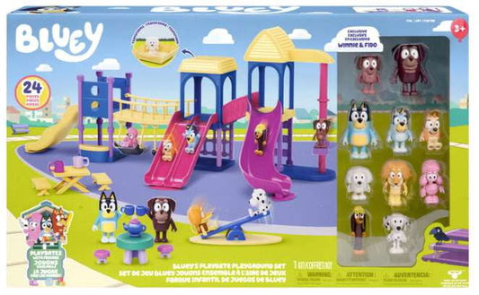 Bluey Bluey's Playdate Playground Playset with Bluey & Friends, 24 Pieces