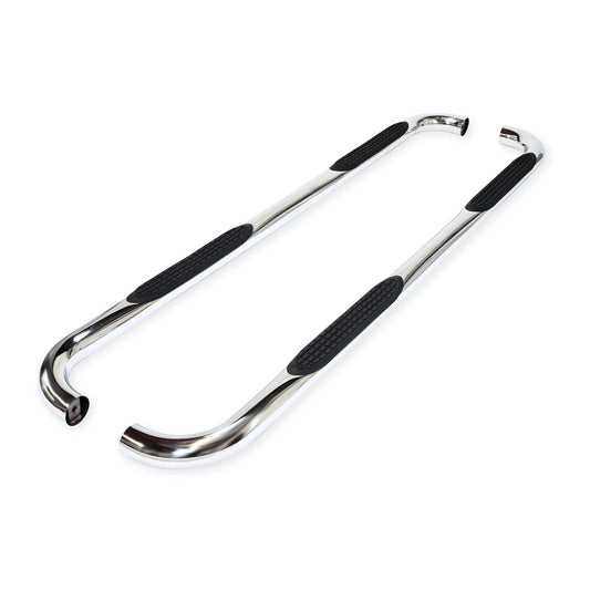 TRAILFX A0069S TrailFX Nerf Bar A0069S, 3 In Round Bent, Polished, Stainless Steel, With Step Pads, W/O End Caps, Rocker Panel Mount, Fits 2025 Toyota 4Runner (Will Not Fit Models With Lower Rocker Panel Extensions)