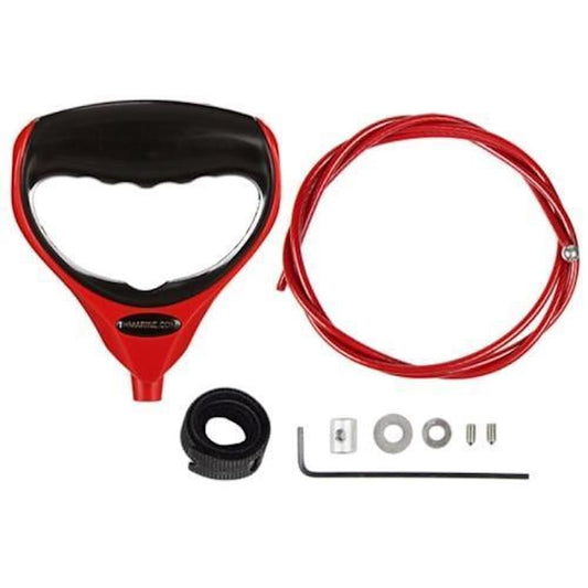 T-H MARINE GFH-1R-DP T-H Marine G-Force Heavy-Duty Trolling Motor Replacement Handle, Cushioned Grip, Lift & Release Cord with Nylon Jacketed Stainless Steel Cable - Red
