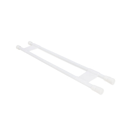 CAMCO 44074 Camco 34" Double RV Refrigerator Bar -Holds Food and Drinks in Place During Travel - Prevents Messy Spills - Spring Loaded and Extends Between 19" and 34" - White (44074)