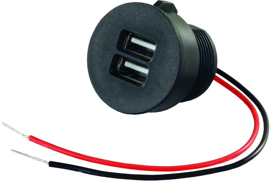 JR PRODUCTS 15115 JR Products 15115 USB Charging Port - 2 x 2.1 Amp , Black