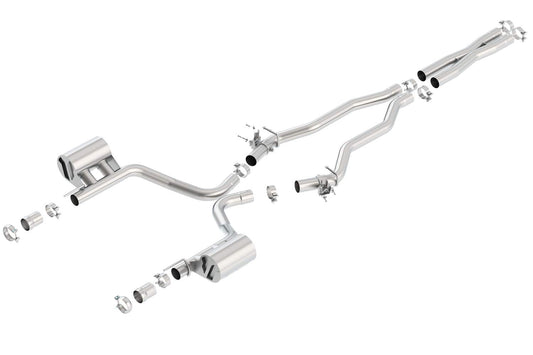 Borla 140641 BORLA 140641 Cat-Back System for 2015-2023 Dodge Challenger SRT 392/392 Hemi/Scat Pack 6.4L V8 AT/MT RWD With MDS (cyl. deactivation) Valves. BORLA Does NOT Include Tips Use Factory Bezel/Valance.