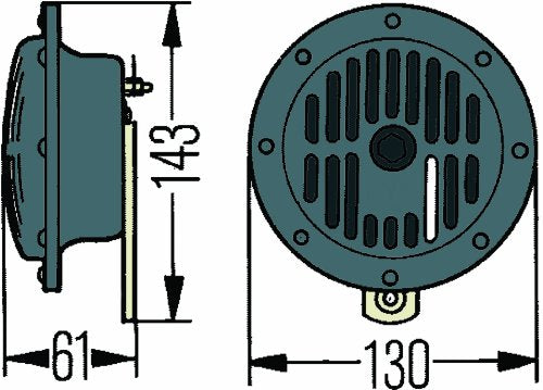 Hella 004811011 Horn S-Tone 12V 380Hz Htone, Multi