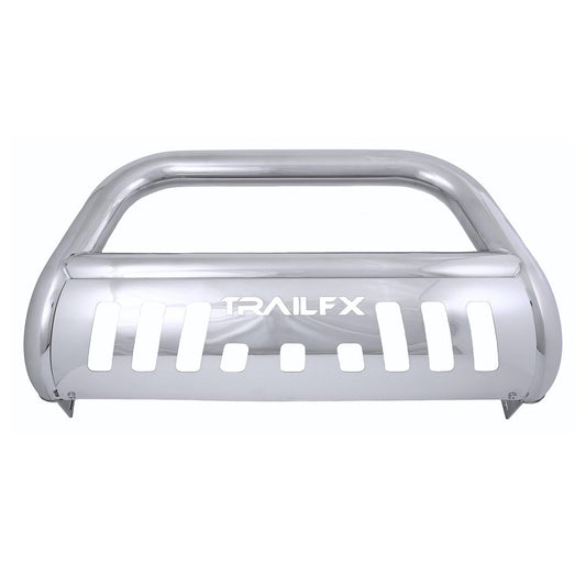 TRAILFX 8923342 TrailFX Grill Guard Fits Dodge Ram 1500 2002-2005 Polished Stainless Steel 3-Inch Bull Bar with Skid Plate and Light Mounts TrailFX 8923342