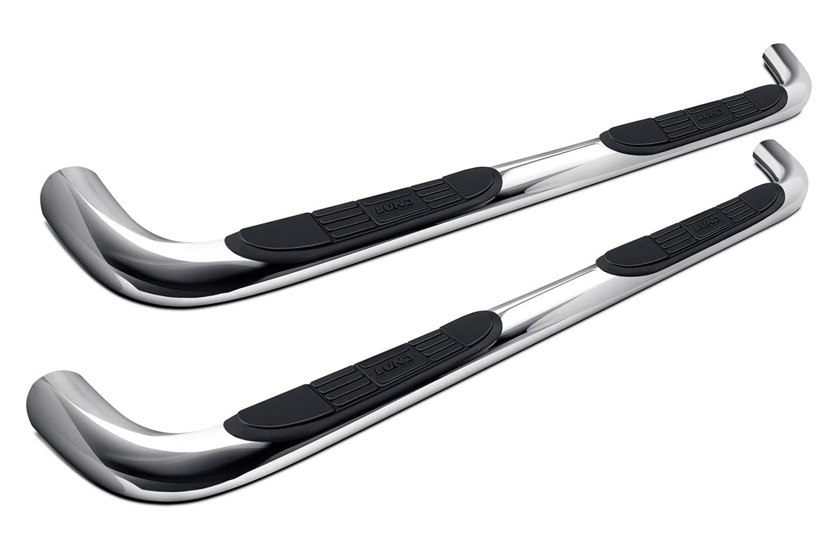 LUND 22687915 RealTruck Lund 22687915 Polished Stainless Steel 3" Round Bent Nerf Bars for 2007-2018 Silverado/Sierra 1500, 2500HD & 3500HD with Crew Cab