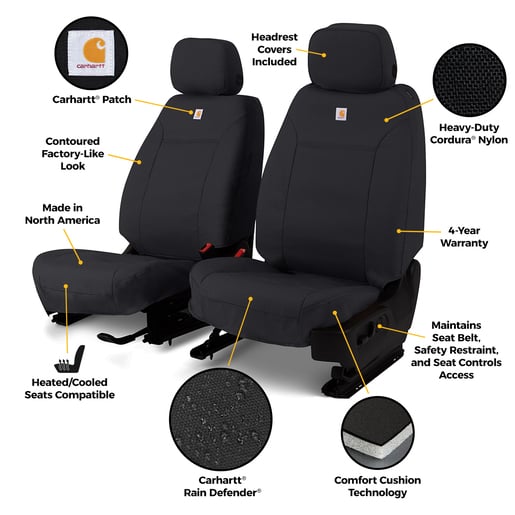 Covercraft GTC4326ABCOBK Carhartt Super Dux PrecisionFit Custom Seat