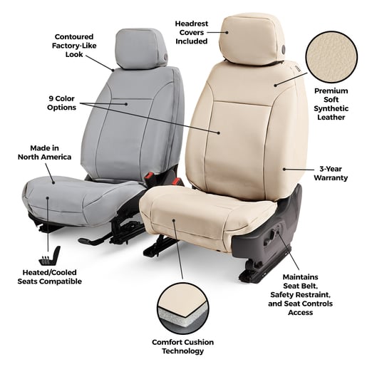 Covercraft GTT4448ABLTBK Leatherette PrecisionFit Custom Seat Covers