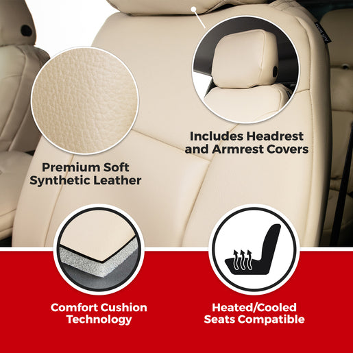 Covercraft GTT4448ABLTBK Leatherette PrecisionFit Custom Seat Covers