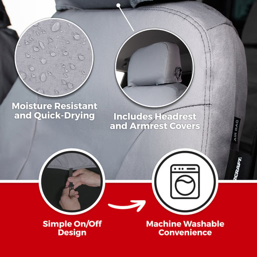Covercraft SS3508PCGY Polycotton SeatSaver Custom Seat Covers