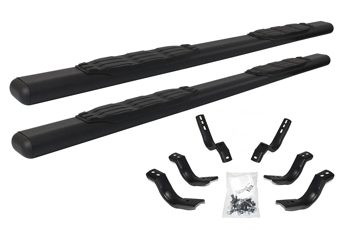 GO RHINO 105449980T Go Rhino 5" Oval 1000 Series Sidesteps & Brackets – Mild Steel, Textured Black – 105449980T – Fits 2019-2024 Ram 1500 Quad Cab Pickup (New Body Style Only. Excludes Classic Body Style)