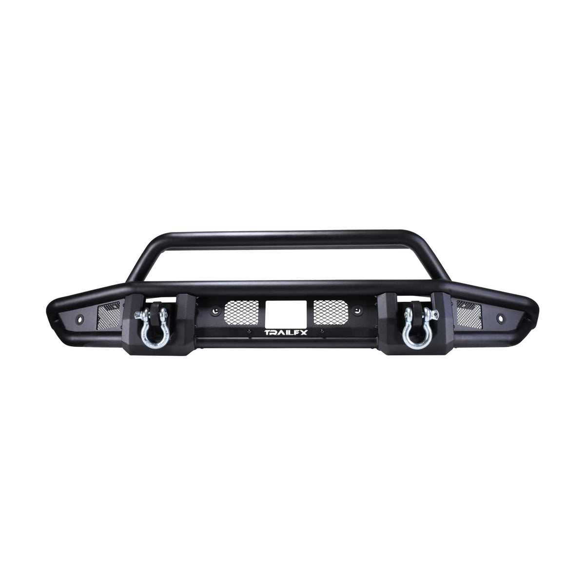 TRAILFX BR001T TrailFX BR001T Standard Front Bumper with Pre Runner Guard for Ford Bronco 2021-2025 Matte Black Powder Coated Steel Direct-Fit D-Rings LED Cube Light Mounts