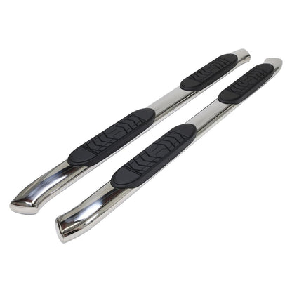 TRAILFX A7092S TrailFX Running Boards Fits Ford Ranger SuperCrew 2019-2023 Polished Stainless Steel 5 Inch Oval BentSide Steps with Step Pads Welded End Caps Rocker Panel Mount