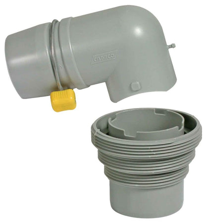 CAMCO 39144 Camco RV Easy Slip Elbow and 4-1 Adapter | Features a Larger Inside Diameter for Faster Dumping and Adapter Fits 3-Inch Slip or 3-Inch,3.5-Inch and 4-Inch Threaded Pipe (39144)