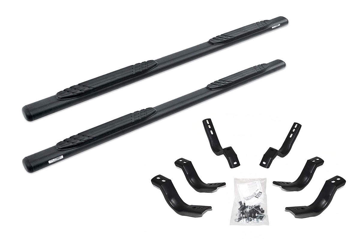 GO RHINO 104404780T Go Rhino 4" Oval 1000 Series Sidesteps & Brackets | Galvanized Steel, Textured Black | 104404780T | Fits 2019-2025 Chevrolet Silverado & GMC Sierra Double Cab (See Description)