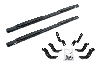GO RHINO 104404780T Go Rhino 4" Oval 1000 Series Sidesteps & Brackets | Galvanized Steel, Textured Black | 104404780T | Fits 2019-2025 Chevrolet Silverado & GMC Sierra Double Cab (See Description)