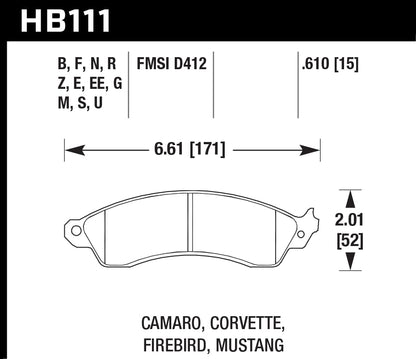 Hawk HB111G.610 Performance DTC-60 Motorsport Brake Pads