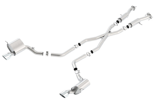BORLA 140633 BORLA 140633 Cat-Back Performance Exhaust System for 2015-2021 Jeep Grand Cherokee SRT WK2 6.4L V8 T-304 Stainless Steel ATAK Sound Dual Split Rear Exit Single 5" Round Chrome Tips On Each Side