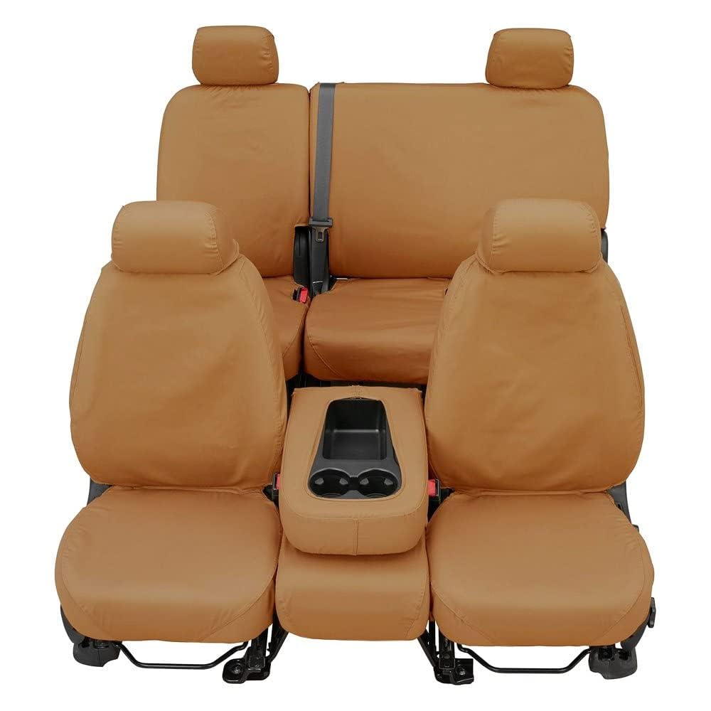 COVERCRAFT SS3344PCTN Covercraft Custom-Fit Front Bench SeatSaver Seat Covers - Polycotton Fabric, Tan