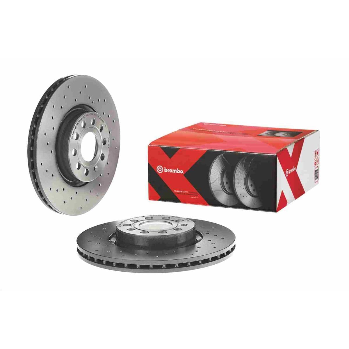 BREMBO 0997721XC02 Brembo 09.9772.1X Xtra UV Coated vented drilled Front Brake Rotor AUDI/AUDI (FAW)/CUPRA/SEAT/SKODA/SKODA (SVW)/VW/VW (FAW)/VW (SVW) OE# 1K0615301AA