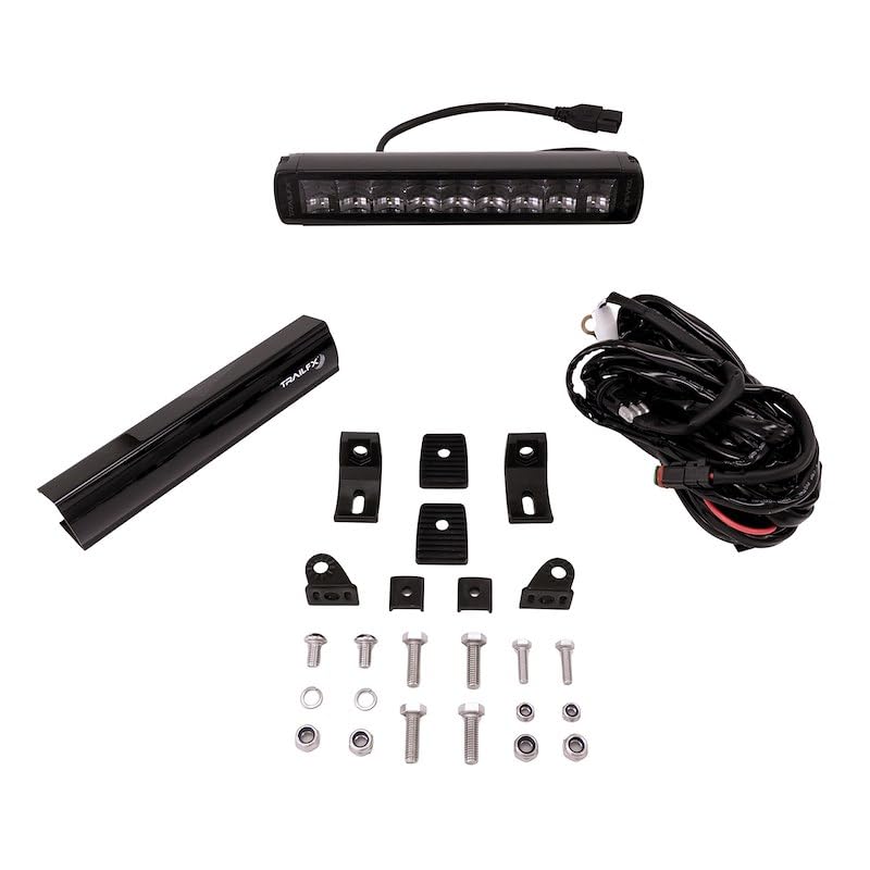 TRAILFX 10SRBKCM TrailFX 10SRBKCM Light Bar 10 Inch Single Row LED 45W Combo Spot and Flood Lights 3780 Raw Lumens Black Aluminum Housing IP67 with Brackets and Installation Hardware