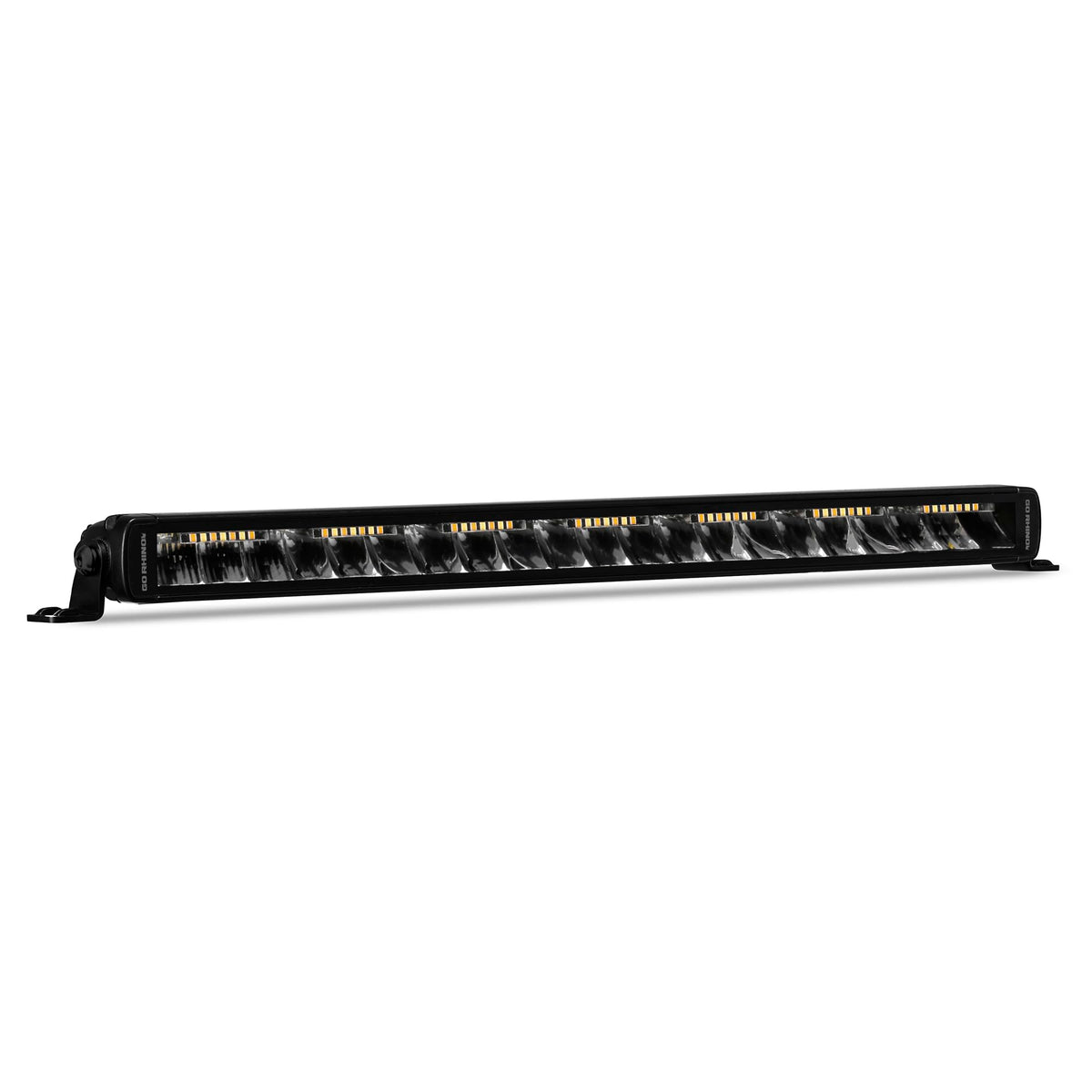 GO RHINO 751052012CSS Go Rhino Xplor Lighting: Blackout Combo Series 20.5" Single Row LED Light Bar w/ Amber Lighting | Side & Track Mount, Aluminum, Black | 751052012CSS