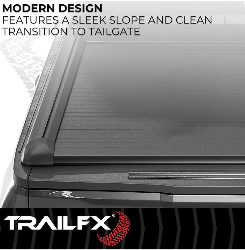 TRAILFX TFX6003 TrailFX TFX6003 Hard Retractable Tonneau Cover Fits 2015-2025 Ford F-150 with 5.5 Foot Bed Manual Retractable with Key Lock Black Matte Powder Coated Aluminum T-Slot Rails Clamp-On