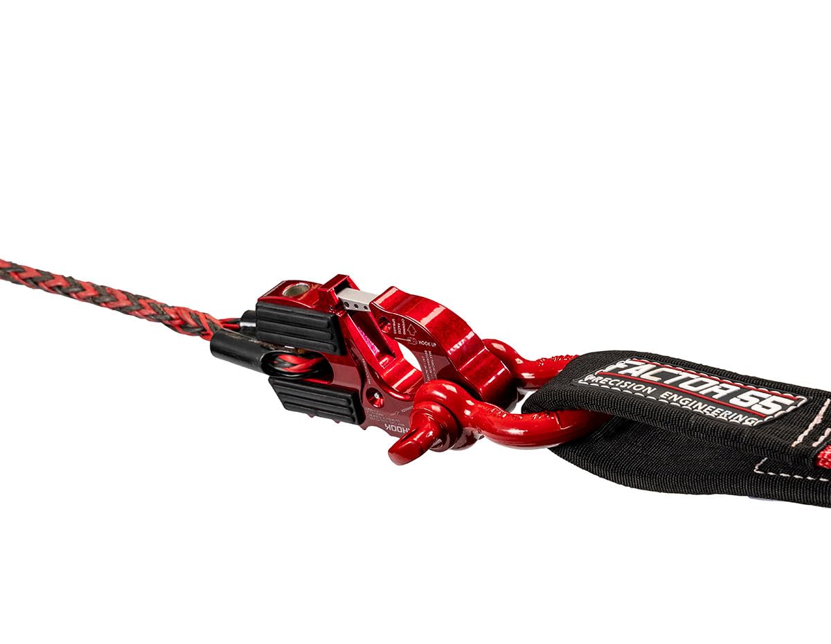 FACTOR 55 00250-01 Factor 55 00250-01 Ultrahook Winch Hook Closed System Shackle Max Load 16,000 lbs ULT Strength Shackle Pin Mount 48,000 lbs Offroad 4x4 Adventure – Red.