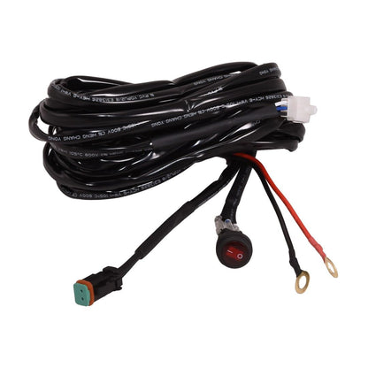 TRAILFX WRHRNSS1 Fog Light Wiring Harness Replacement Wiring Harness for TrailFX Single Cube Single Row LED Light Bars 9.4 Foot Waterproof Deutsch Connector Rocker On/Off Switch 30A Fuse 12V Relay TrailFX WRHRNSS1