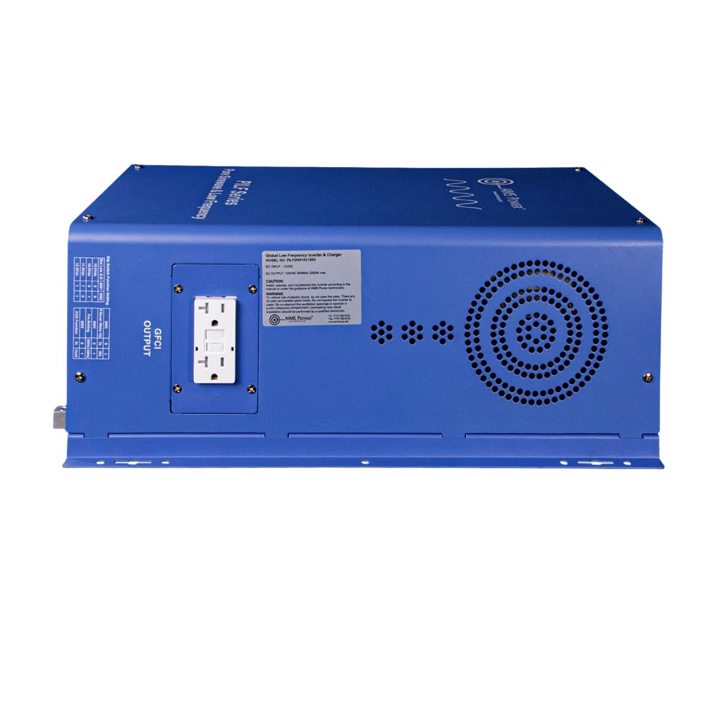 AIMS POWER PILF30W12V120V AIMS 3000 Watt 12V Low Frequency Pure Sine Inverter 9000W Surge ETL