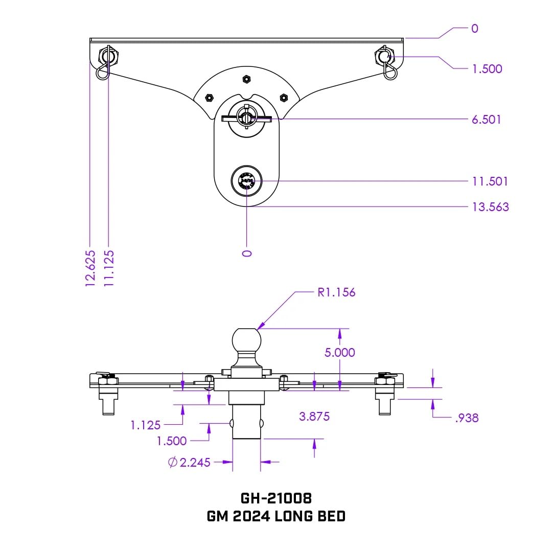 GEN-Y HITCH GH-21008 GEN-Y GH-21008 GoosePuck 5" Offset Gooseneck Ball for OEM Puck Mount System fits GM Long Bed 2020 to Current - 25,000 LB Towing Capacity