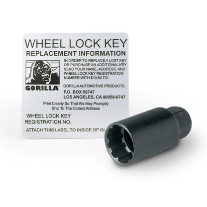 GORILLA 71681NBC Gorilla Automotive 71681NBC Acorn Black Chrome Wheel Locks (1/2" Thread Size)