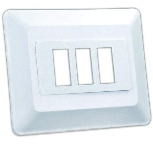 JR PRODUCTS 13625 JR Products 13625 Switch Base and Face Plate - Triple, White