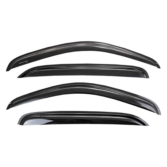 TRAILFX 4250H TrailFX Rainguard Window Vents for Jeep Gladiator JT 2020-2025 and Jeep Wrangler JL 2018-2025 Smoke Acrylic Low Profile Tape-On Side Window Deflectors TrailFX 4250H