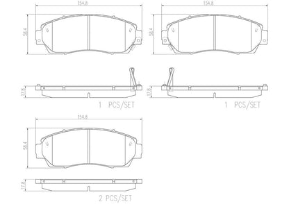 BREMBO P28068N Brembo P28068N Premium Ceramic Front Disc Brake Pad Set HONDA/HONDA (DONGFENG)/HONDA (GAC) OE# 45022SHJA00