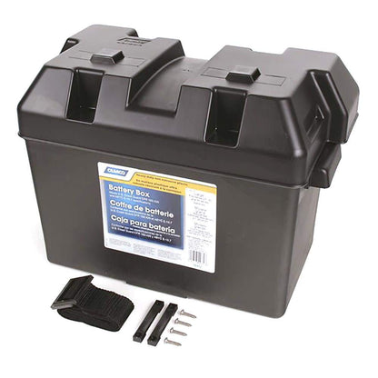 CAMCO 55372 Camco Large Battery Box with Straps and Hardware - Group 27, 30, 31 |Safely Stores RV, Automotive, and Marine Batteries | Measures Inside 7-1/4" x 13-1/4" x 8-5/8" | (55372)