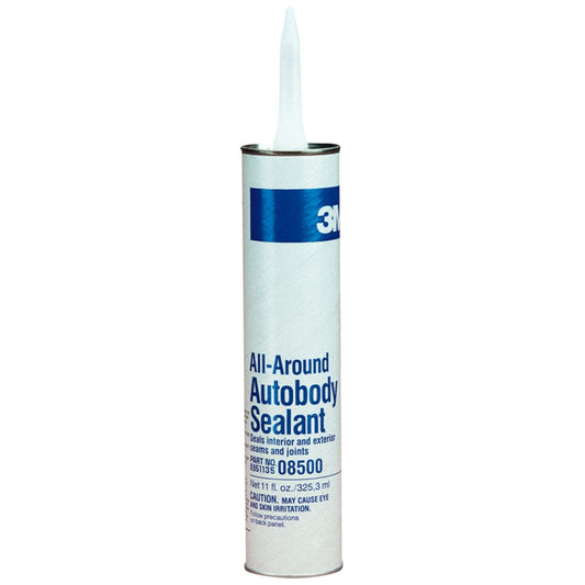 3M 08500 3M All-Around Autobody Sealant, 08500, 1/10 gal/10 fl oz Cartridge, White