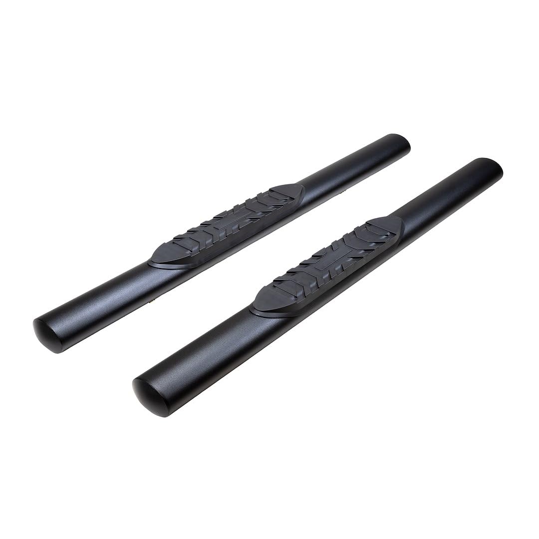 TRAILFX A1546T TrailFX Side Steps Fits 2018-2025 Jeep Wrangler JL 4 Inch Oval Tube Black Powder-Coated Mild Steel Rocker Panel Mount TrailFX A1546T