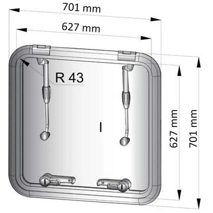 VETUS ALT6363SL Vetus ALT6363SL ALTUS ESCAPE HATCH24.7'X24.7'SLVR
