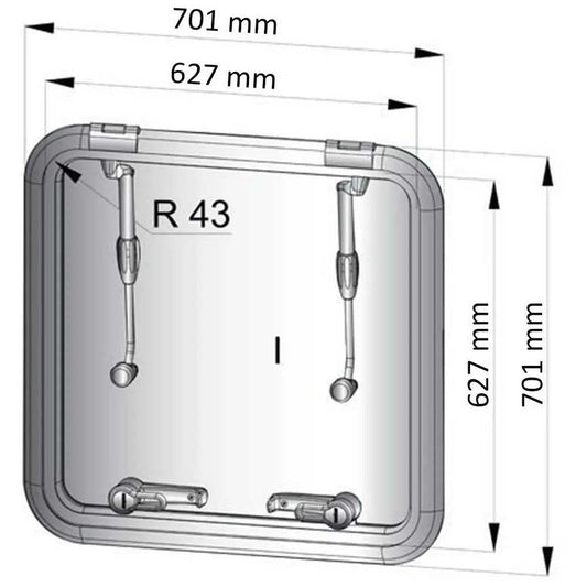 VETUS ALT6363SL Vetus ALT6363SL ALTUS ESCAPE HATCH24.7'X24.7'SLVR