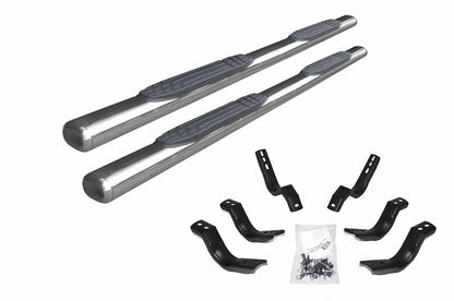 GO RHINO 104449980PS Go Rhino 4" Oval 1000 Series Sidesteps & Brackets – Stainless Steel, Polished – 104449980PS – Fits 2019-2024 Ram 1500 Quad Cab Pickup (New Body Style Only. Excludes Classic Body Style)
