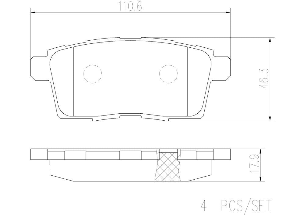 BREMBO P49041N Brembo P49041N Premium Ceramic Rear Disc Brake Pad Set LINCOLN/MAZDA OE# L2Y82643ZA