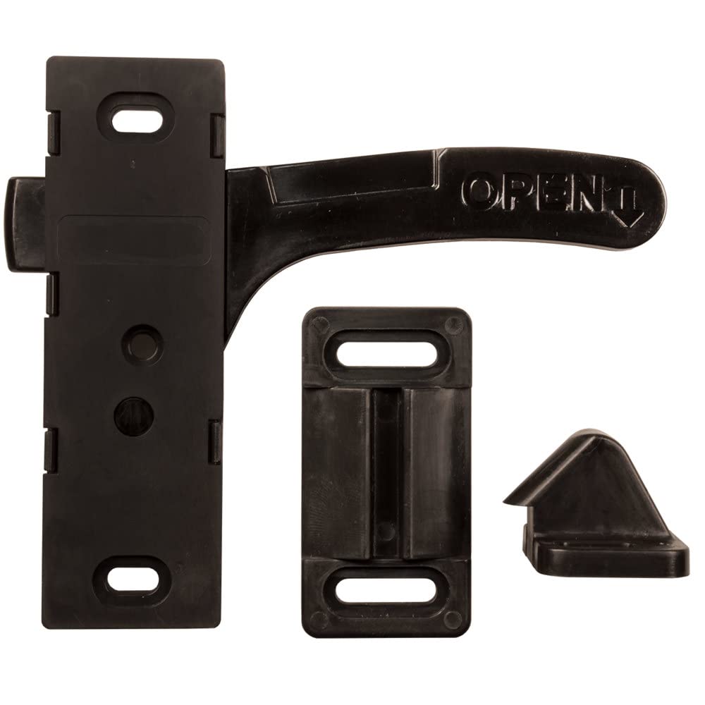 JR PRODUCTS 06-11865 JR Products 06-11865 Black Bi-Directional Screen Door Latch