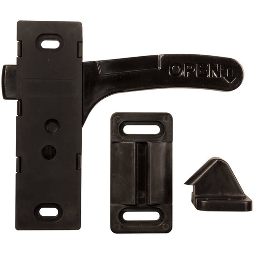 JR PRODUCTS 06-11865 JR Products 06-11865 Black Bi-Directional Screen Door Latch