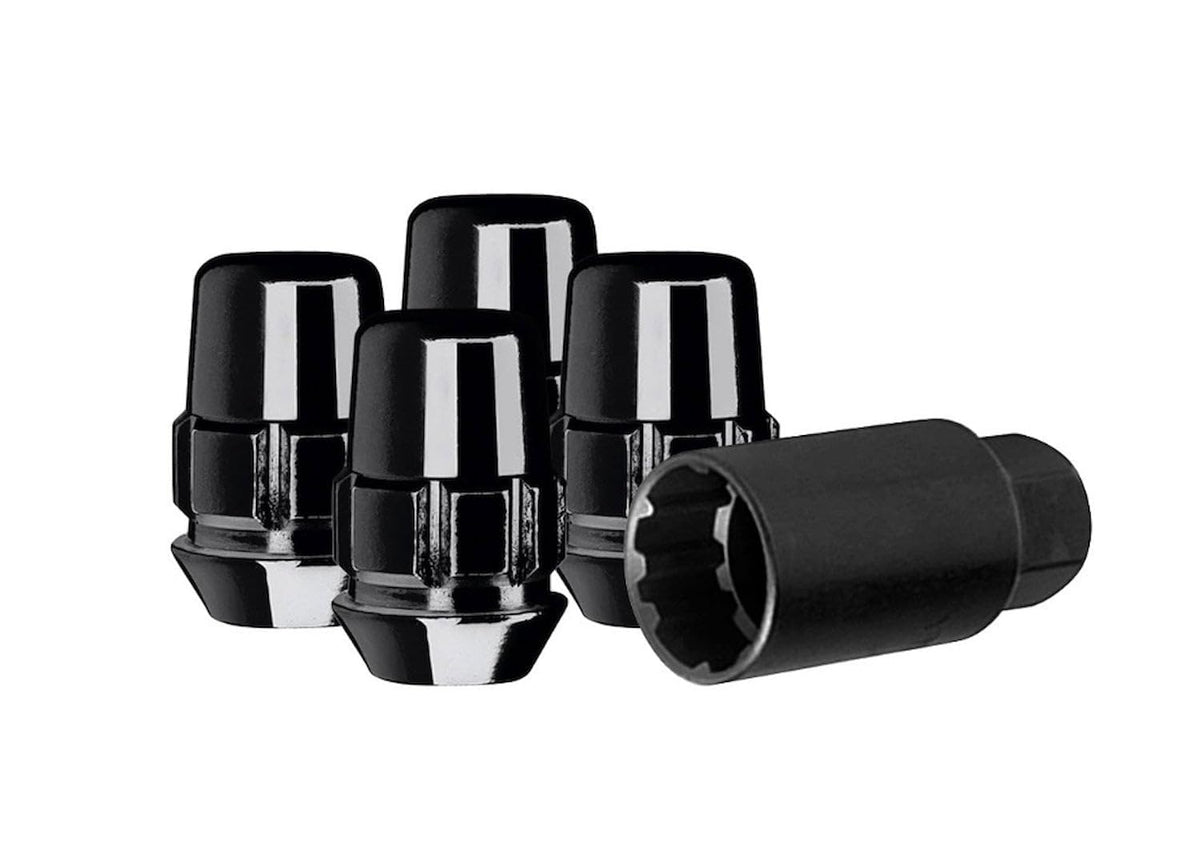 GORILLA 71631NBC Gorilla Automotive 71631NBC Acorn Black Chrome Wheel Locks (12mm x 1.50 Thread Size) Pack of 4