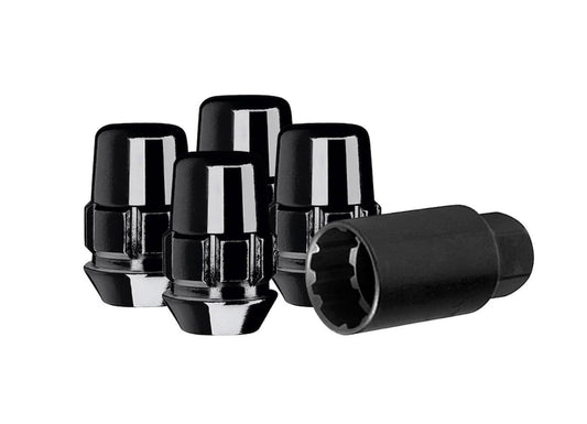 GORILLA 71631NBC Gorilla Automotive 71631NBC Acorn Black Chrome Wheel Locks (12mm x 1.50 Thread Size) Pack of 4