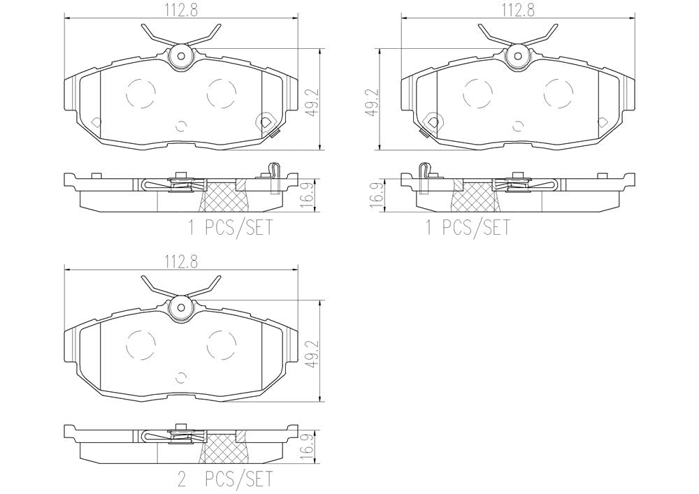 BREMBO P24170N Brembo P24170N Premium Ceramic Rear Disc Brake Pad Set FORD AUSTRALIA OE# BR3Z2200A