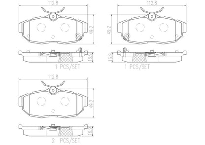 BREMBO P24170N Brembo P24170N Premium Ceramic Rear Disc Brake Pad Set FORD AUSTRALIA OE# BR3Z2200A